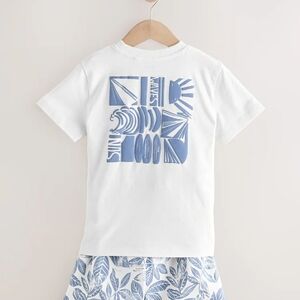 Next White and Blue Graphic Kids Tee